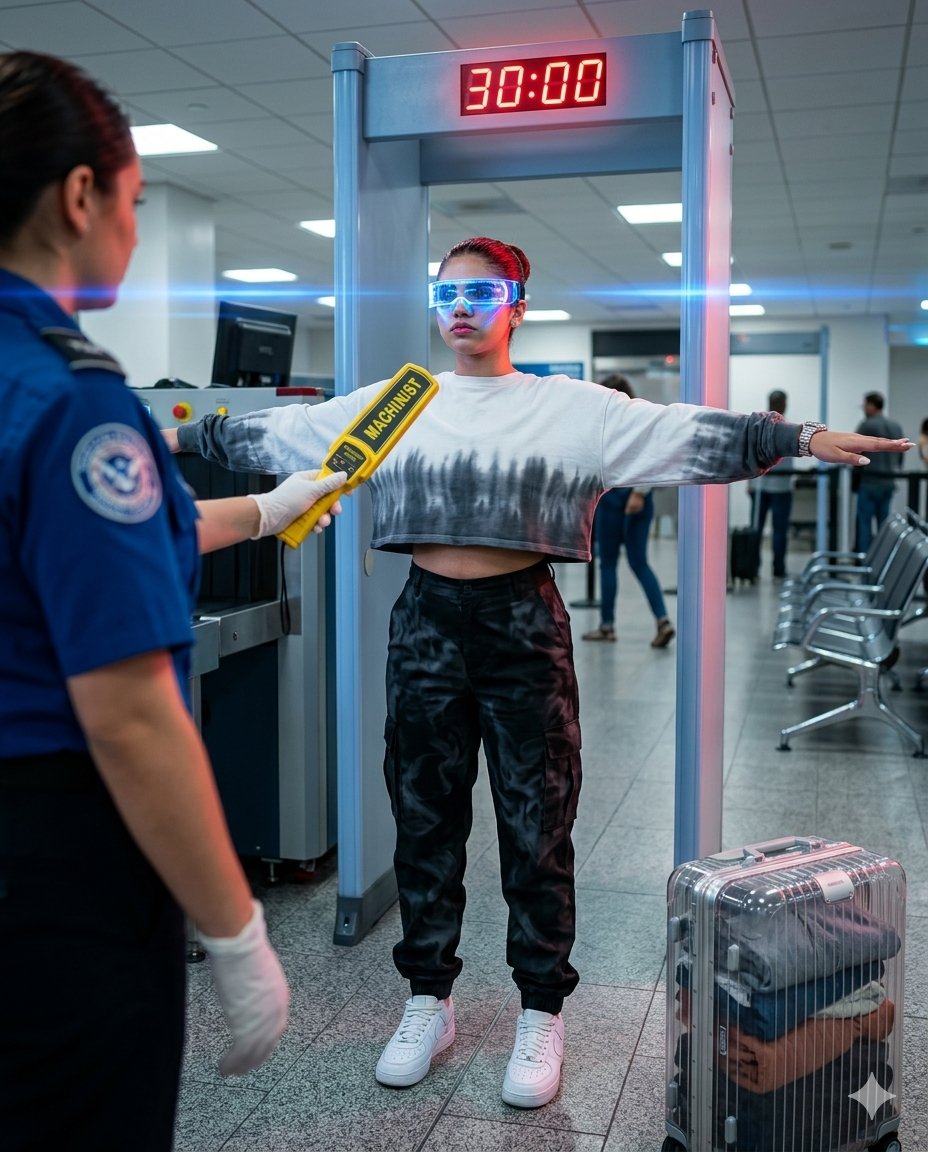 Cyberpunk Airport Security Scan