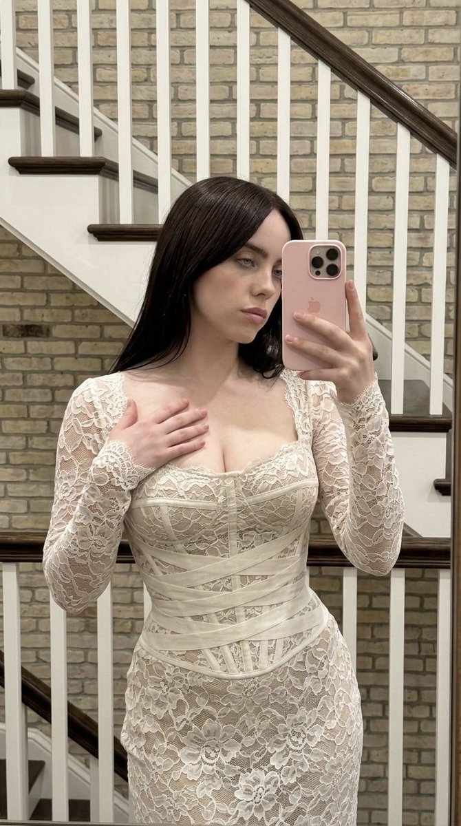 Billie Eilish Lace Mirror Selfie Portrait