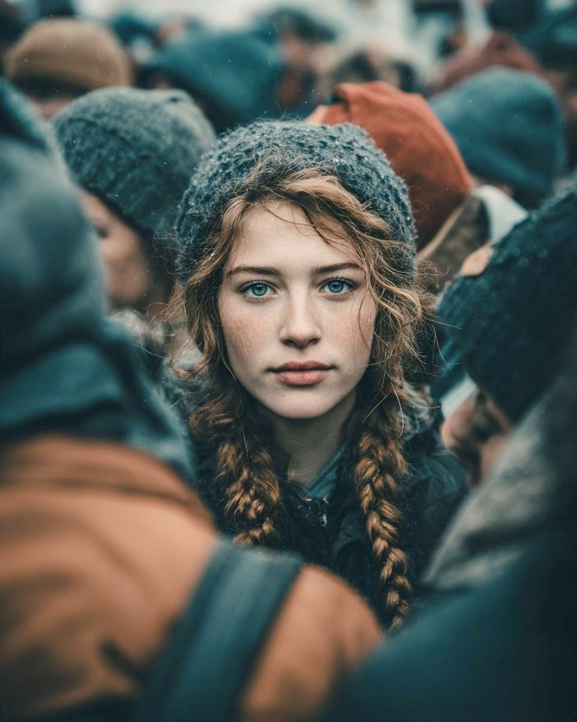 Stillness in Chaos AI Street Portrait
