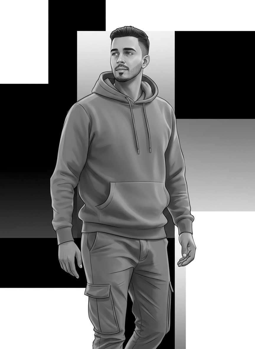High Fashion Black and White Vector Art