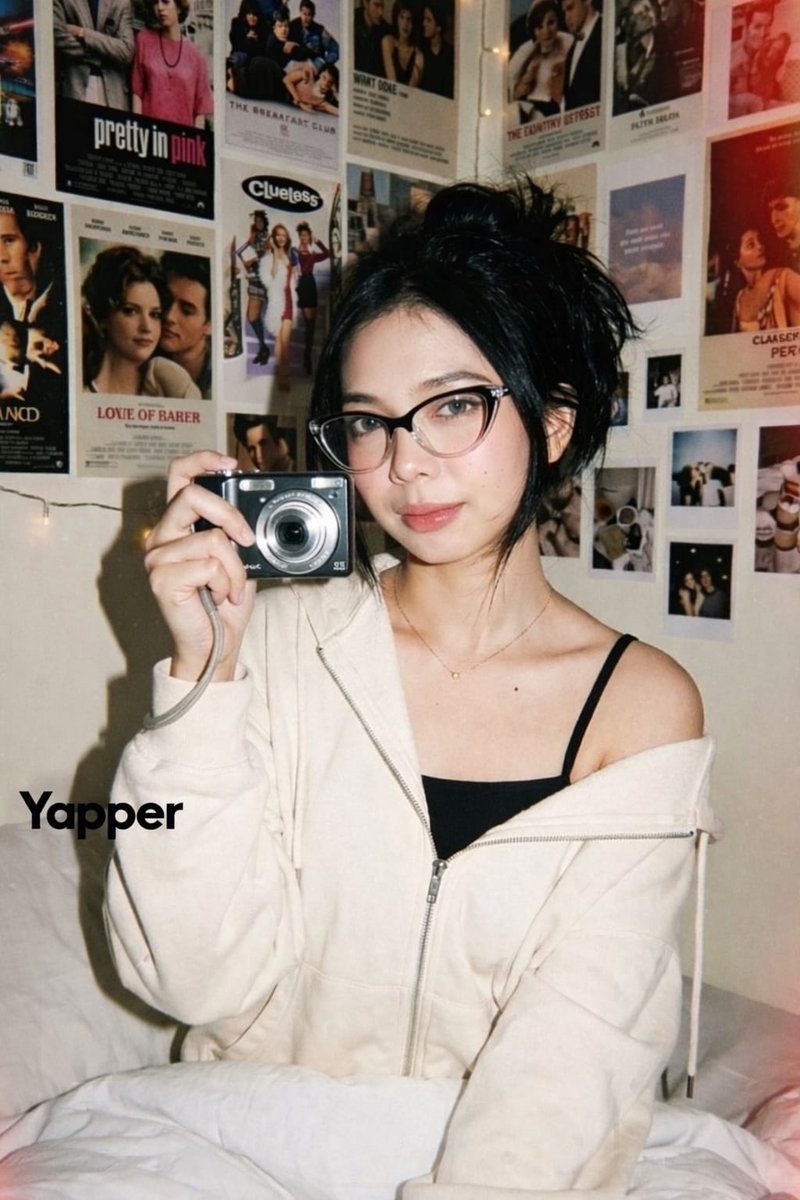 Y2K Aesthetic Digital Camera Portrait