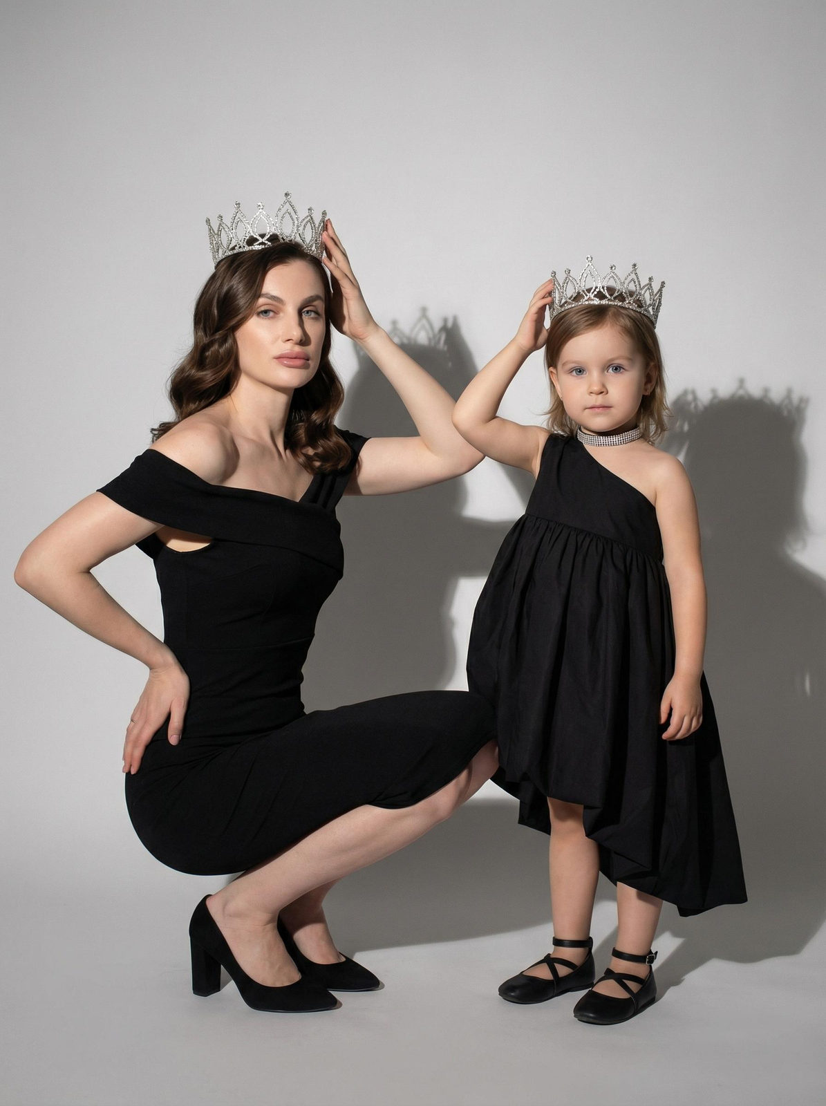 Mother Daughter Crown Studio Portrait