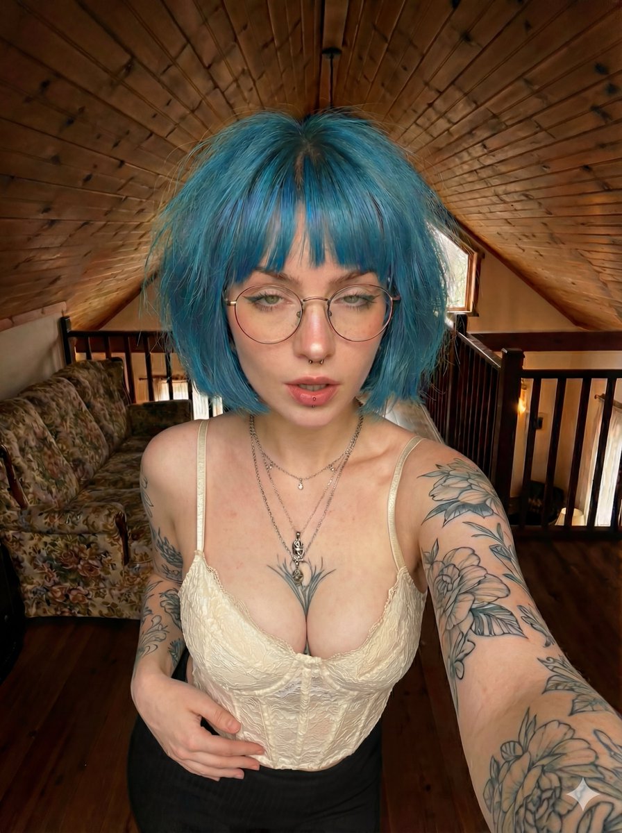 Alternative Beauty in Blue Bob