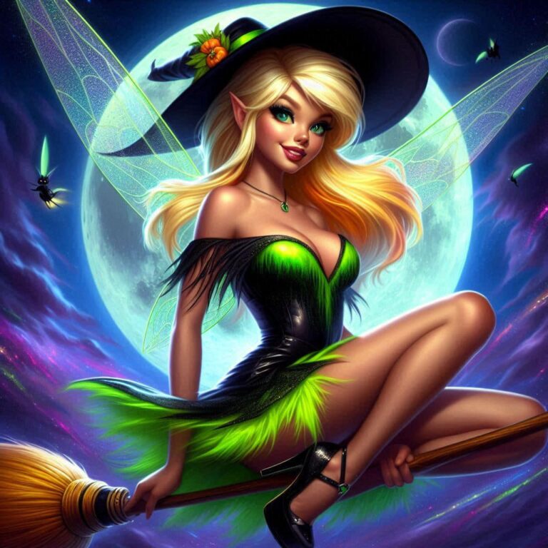 Oil painting of Disneys Tinkerbell