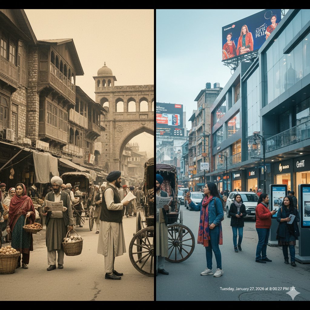 Time-Traveling Kashmir Split Screen