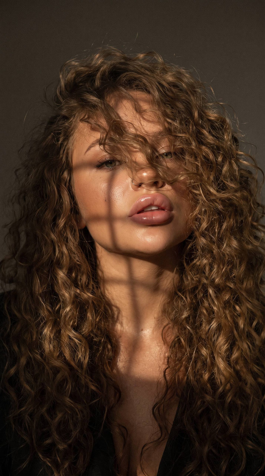 Mysterious Curly Hair Portrait Cinematic Light