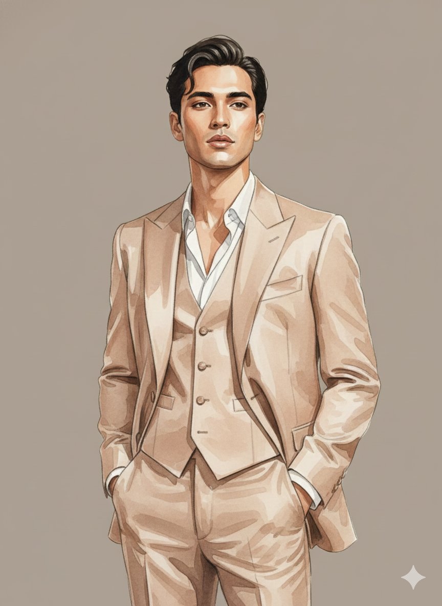 High End Watercolor Fashion Portrait