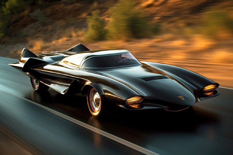 1960 Batmobile Prototype Concept Car in Dark NYC Night