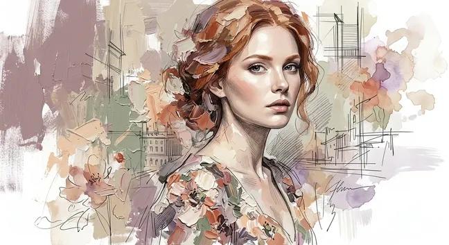 Expressive Mixed Media Portrait Aesthetics
