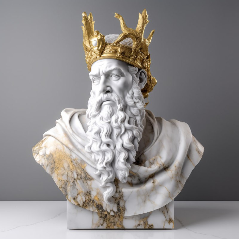 Complex surreal sculpture of king