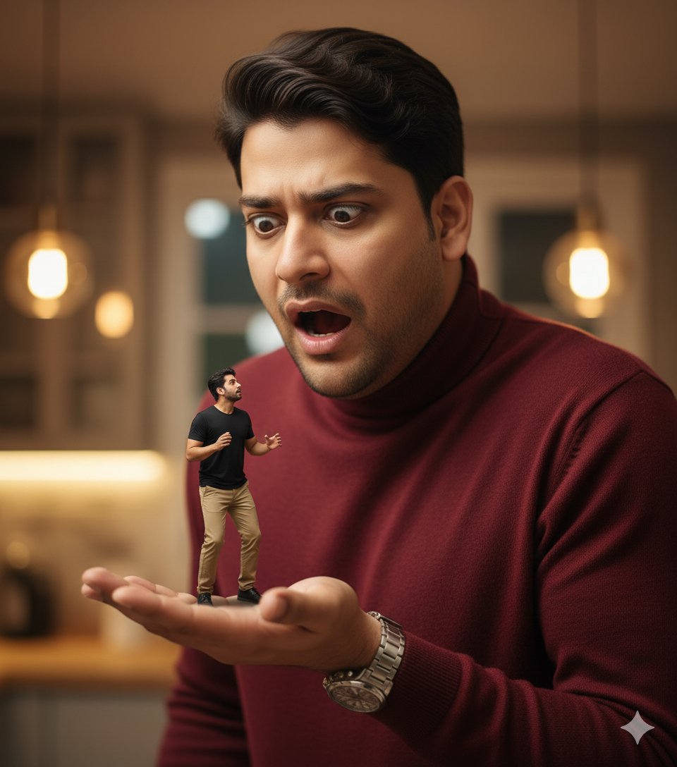 Surreal Miniature Self In Palm