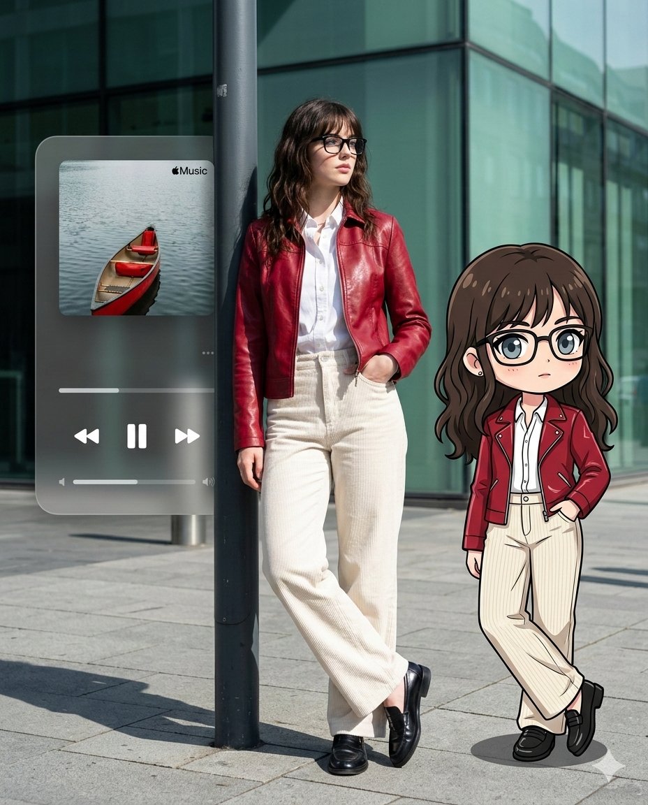 Stylish Urban Pose with Chibi