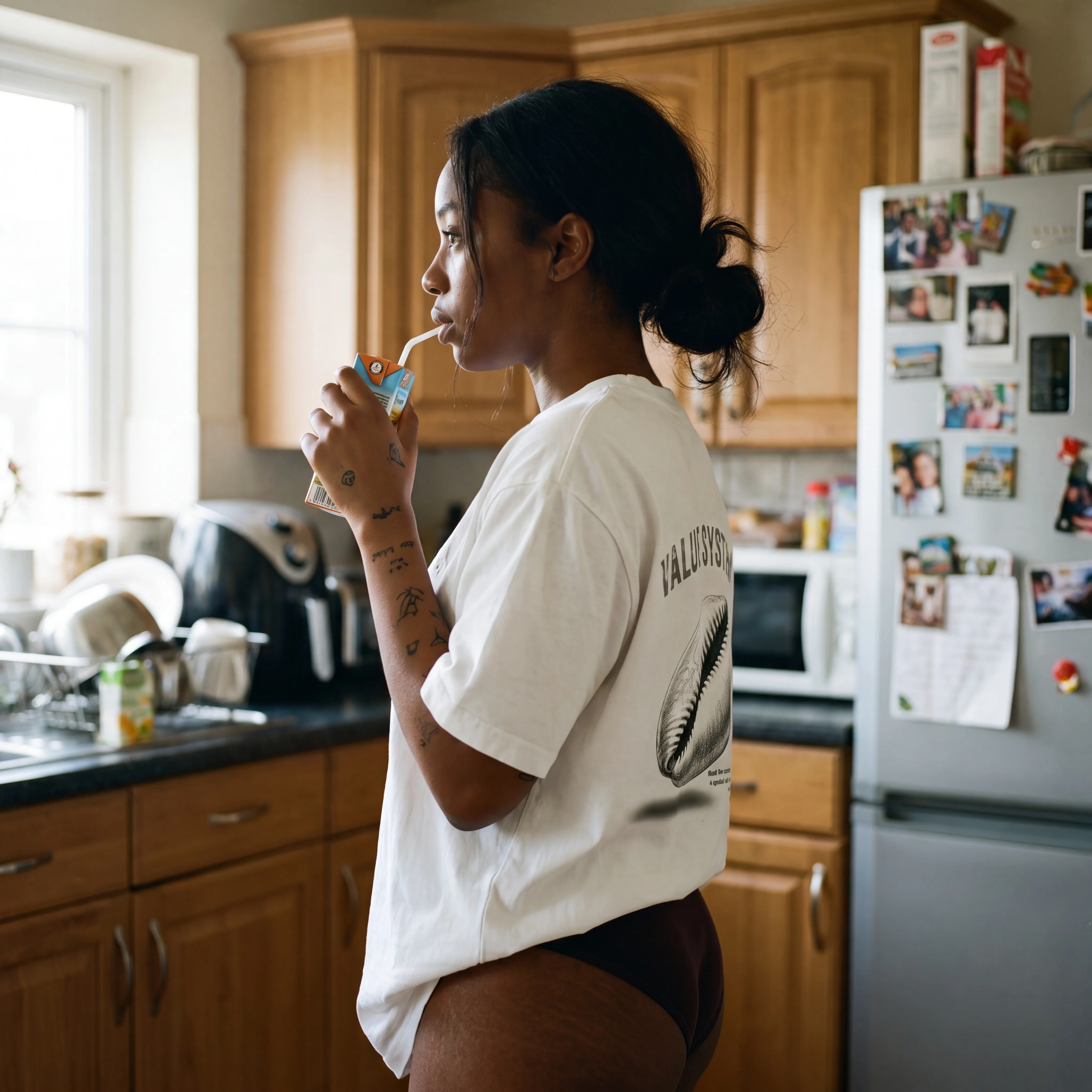 Lazy Morning in a Sunlit Kitchen