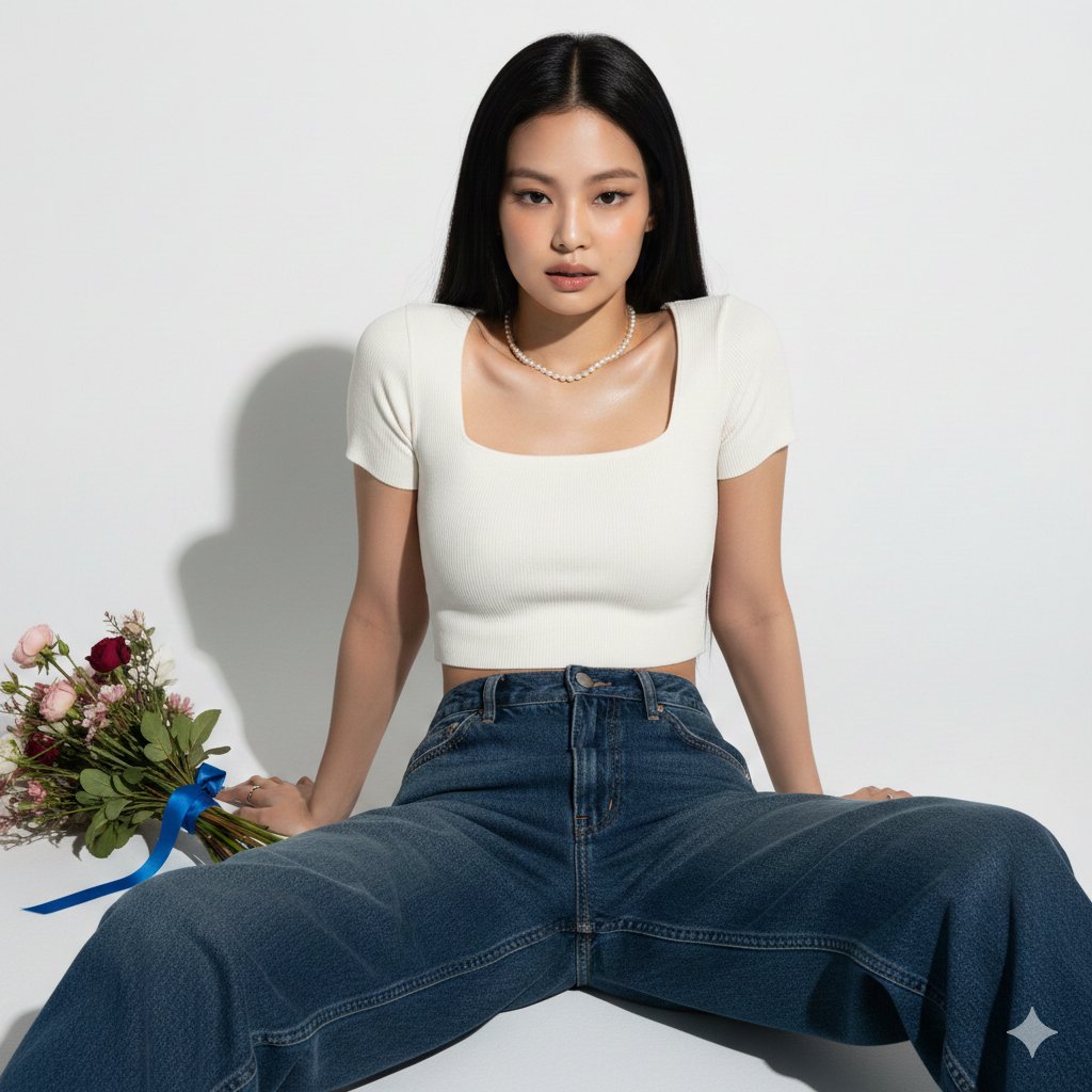 Jennie Floor Pose Floral Shoot