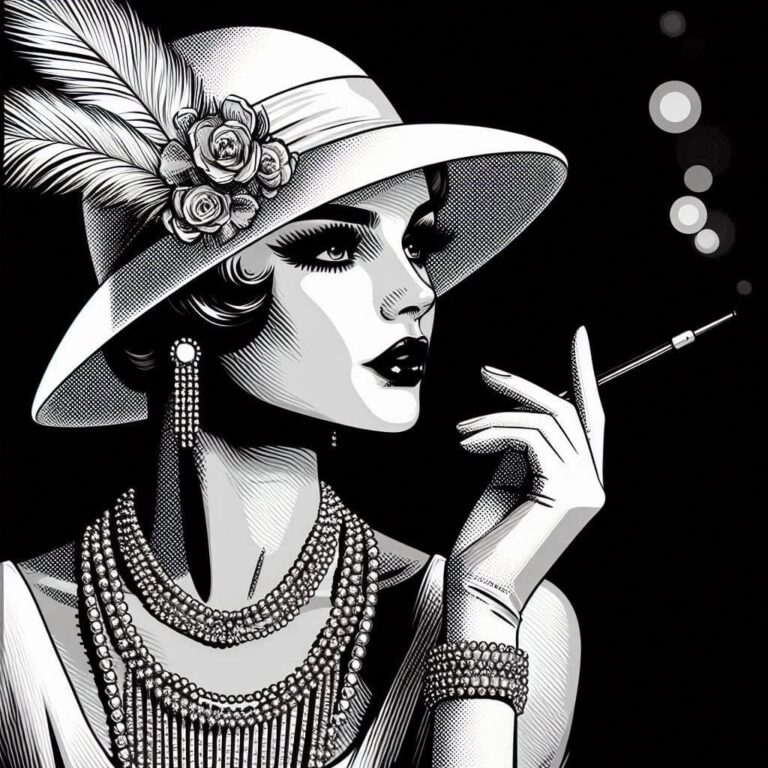 Elegant flapper woman