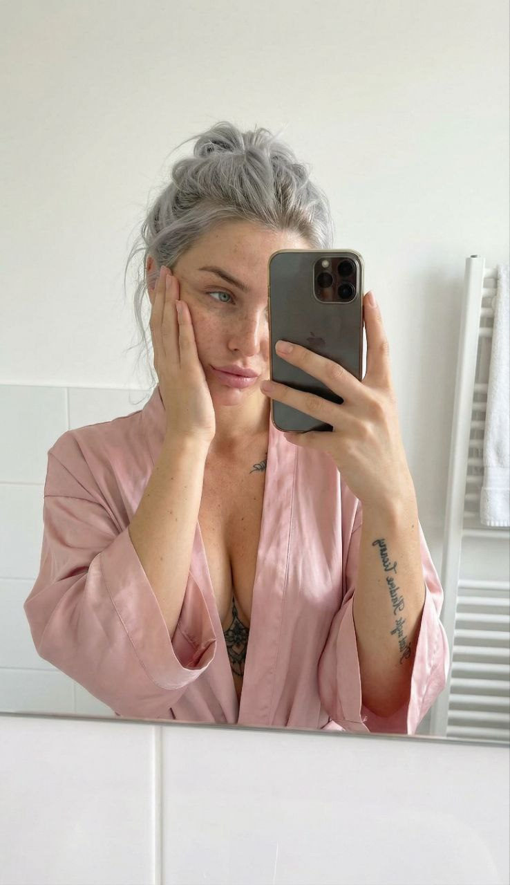 Candid Morning Bathroom Mirror Portrait