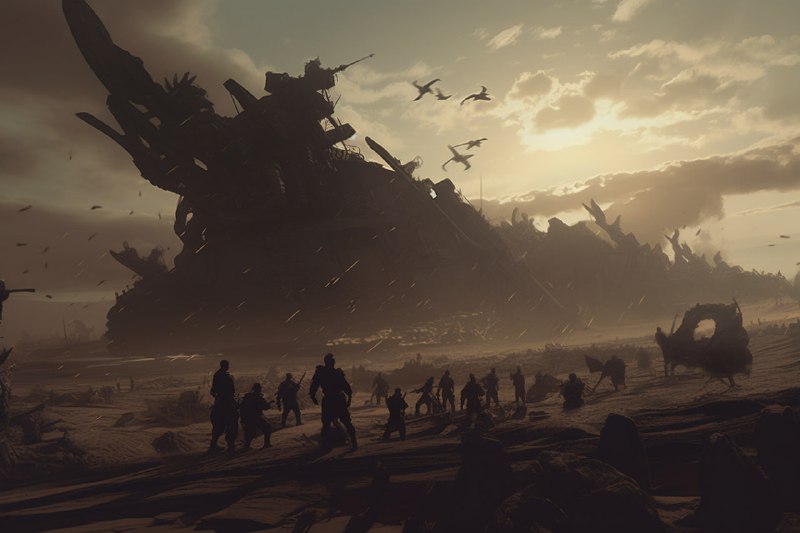 Epic battle scene