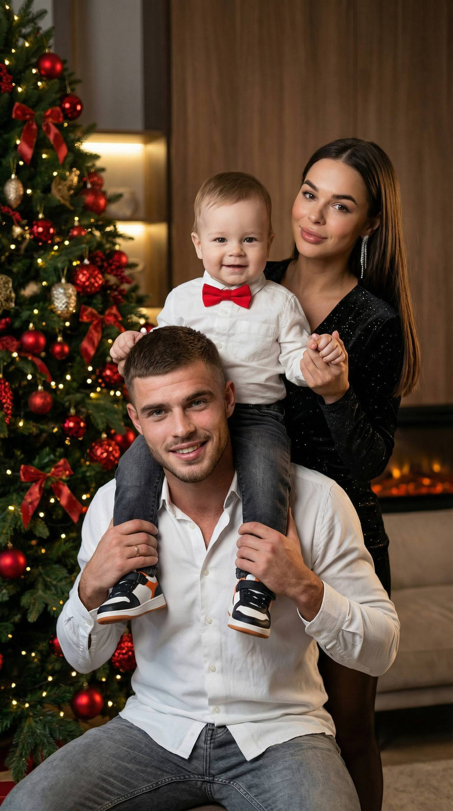 Cinematic Christmas Family Portrait Glow