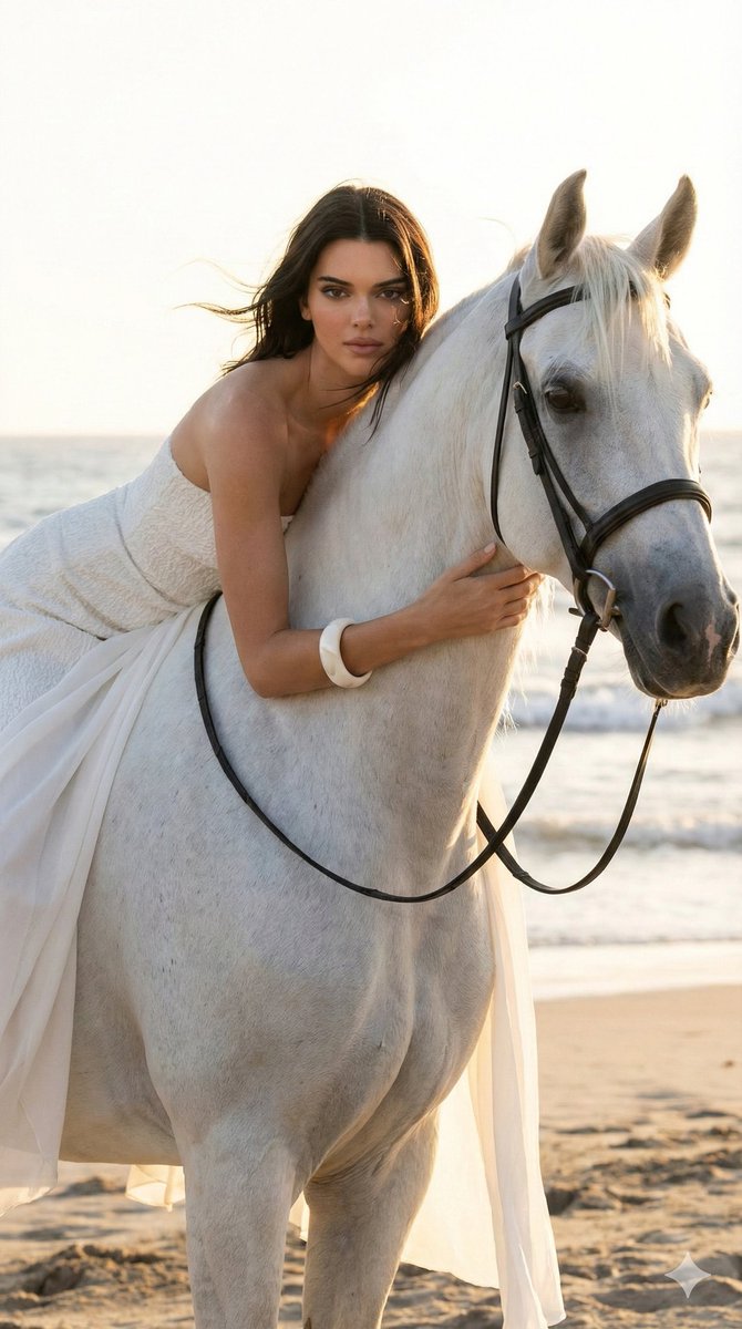 Ethereal Horse Beach Embrace