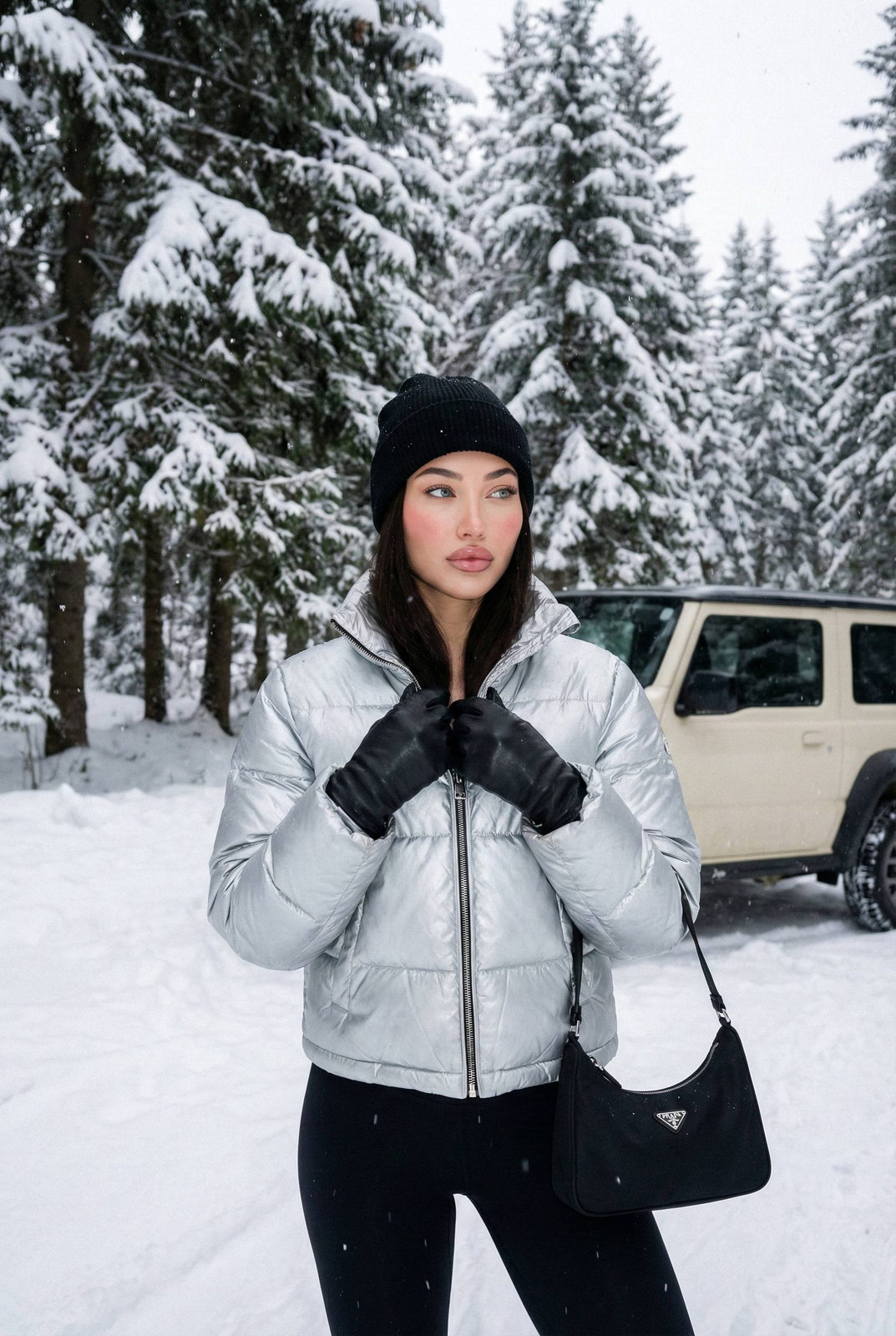 Silver Puffer Snow Forest Portrait