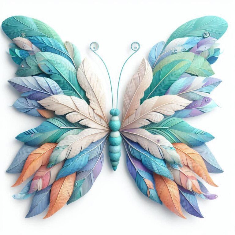 A whimsical illustration depicting a butterfly