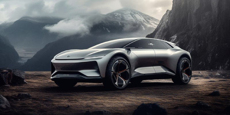 Silver electric futuristic kia electric concept