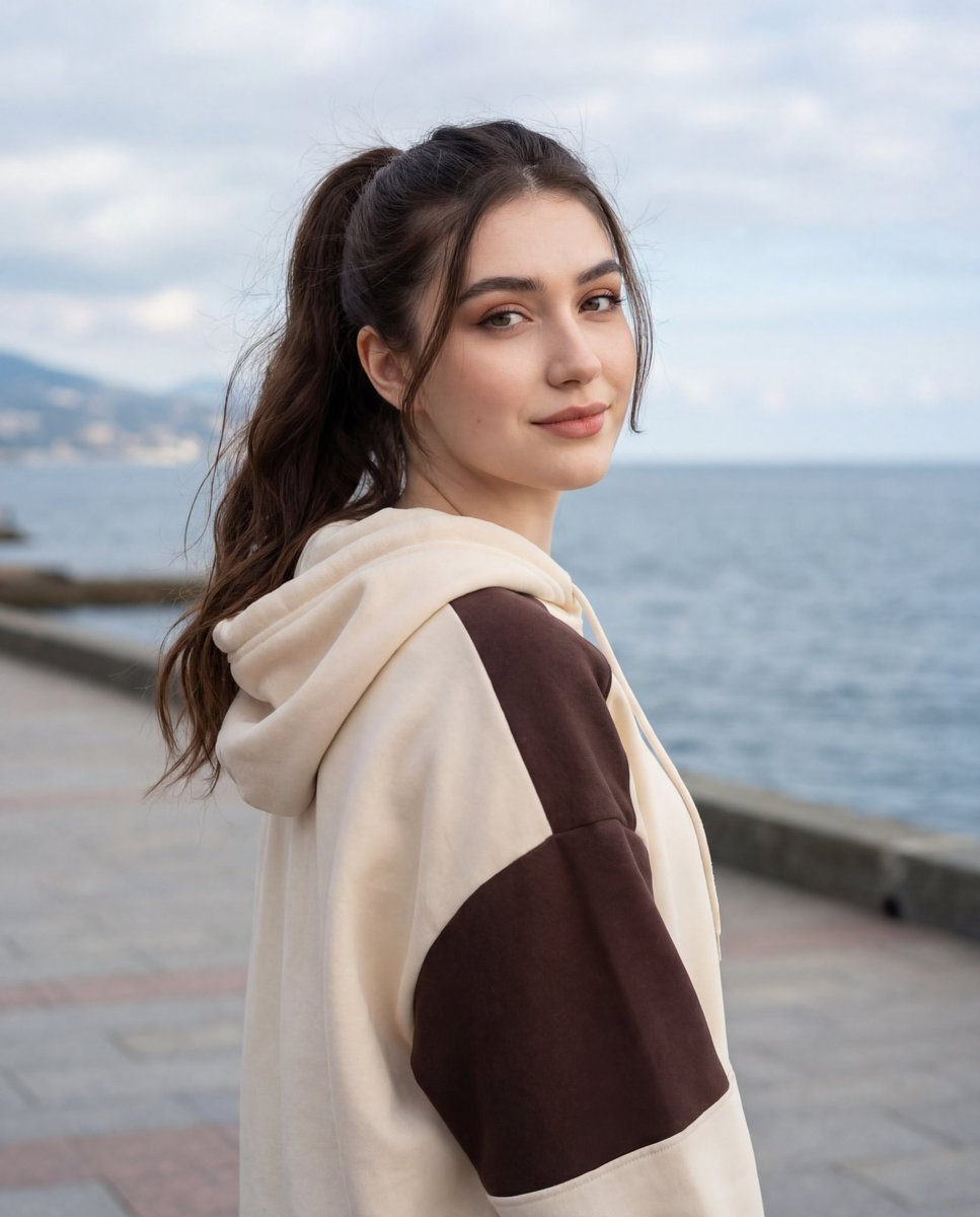 Seaside Girl Looking Back