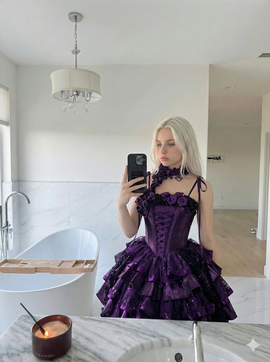 Gothic Lolita Bathroom Selfie