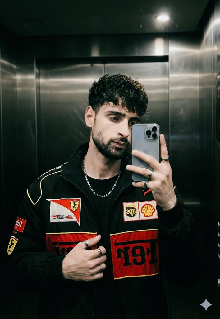 Cinematic Elevator Selfie Racing Jacket