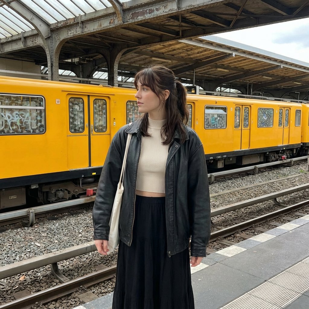 Woman on Train Platform