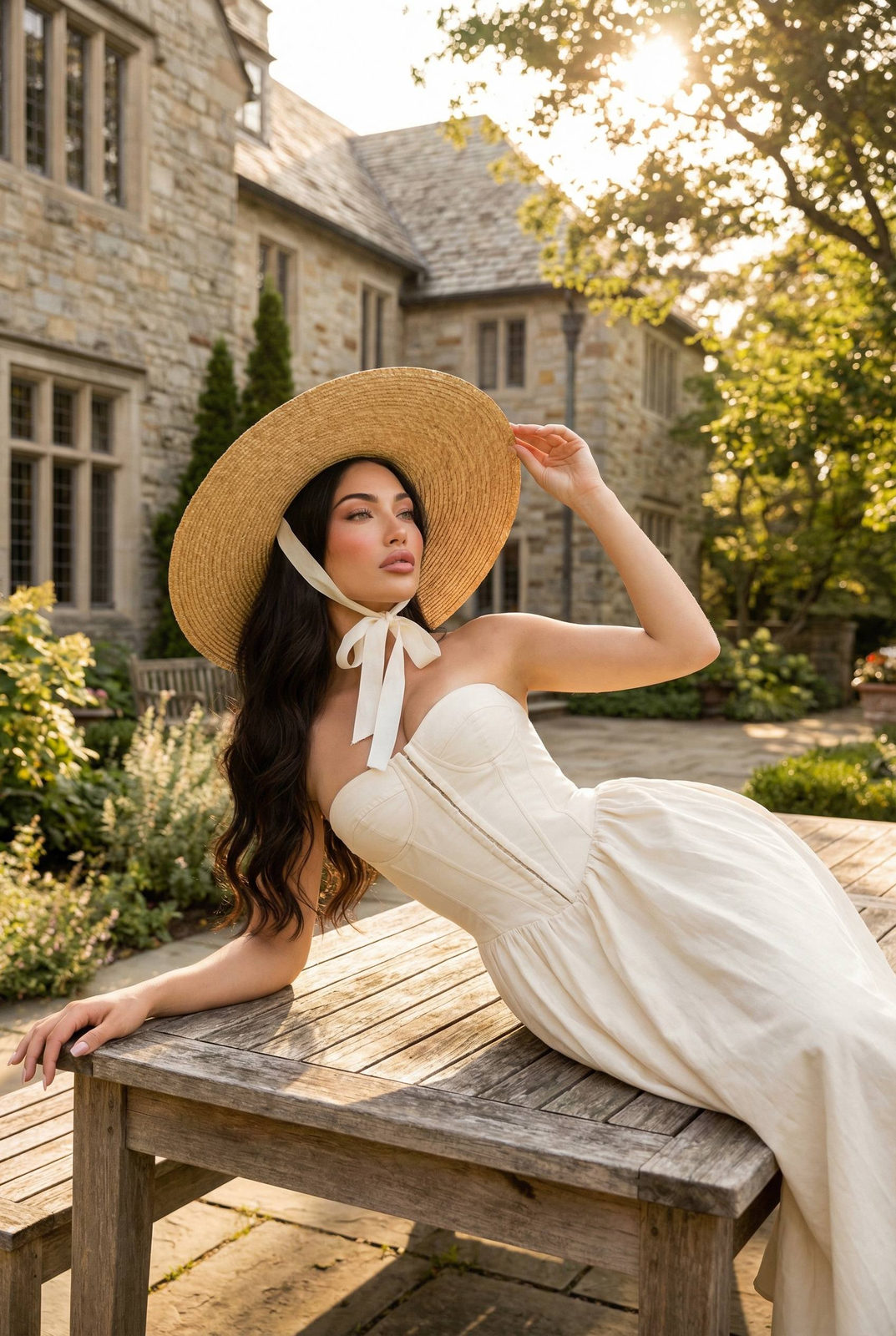 Romantic Garden Hat Fashion Editorial