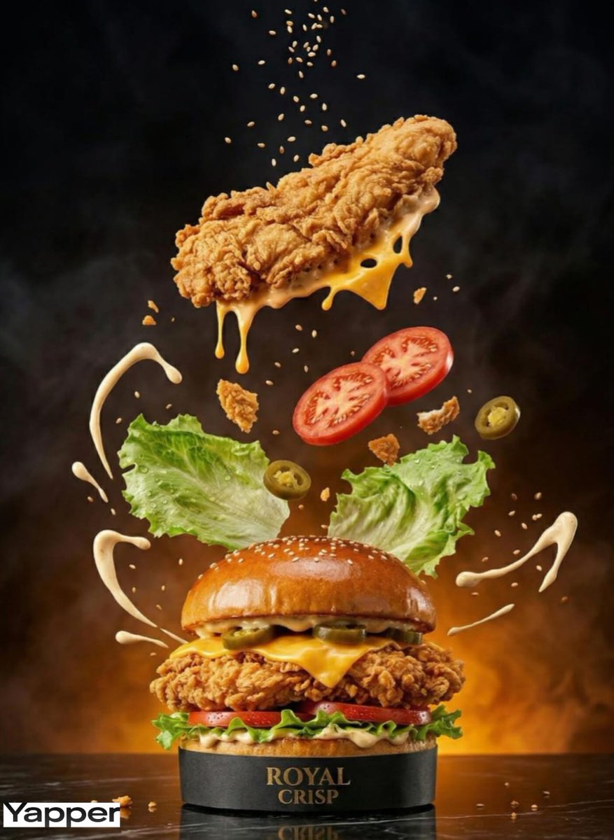 Royal Crisp Burger Explosion Shot