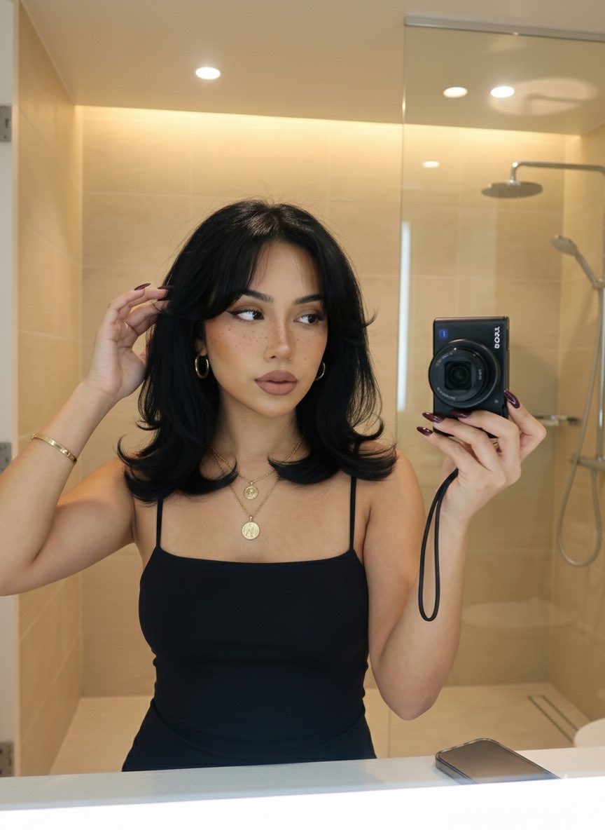 Bathroom Mirror Selfie Girl