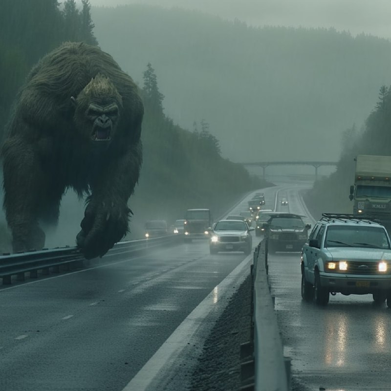 Large troll on a highway