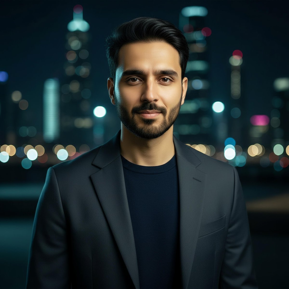 Cinematic Urban Night Male Portrait