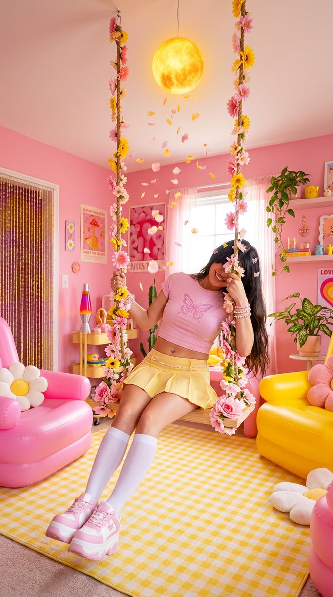 Floating Flower Swing in Candy Sun Room