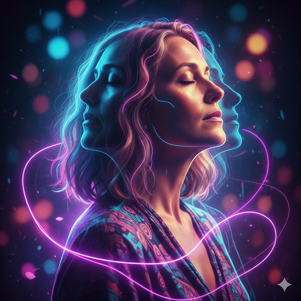 Neon Dream Triple Portrait