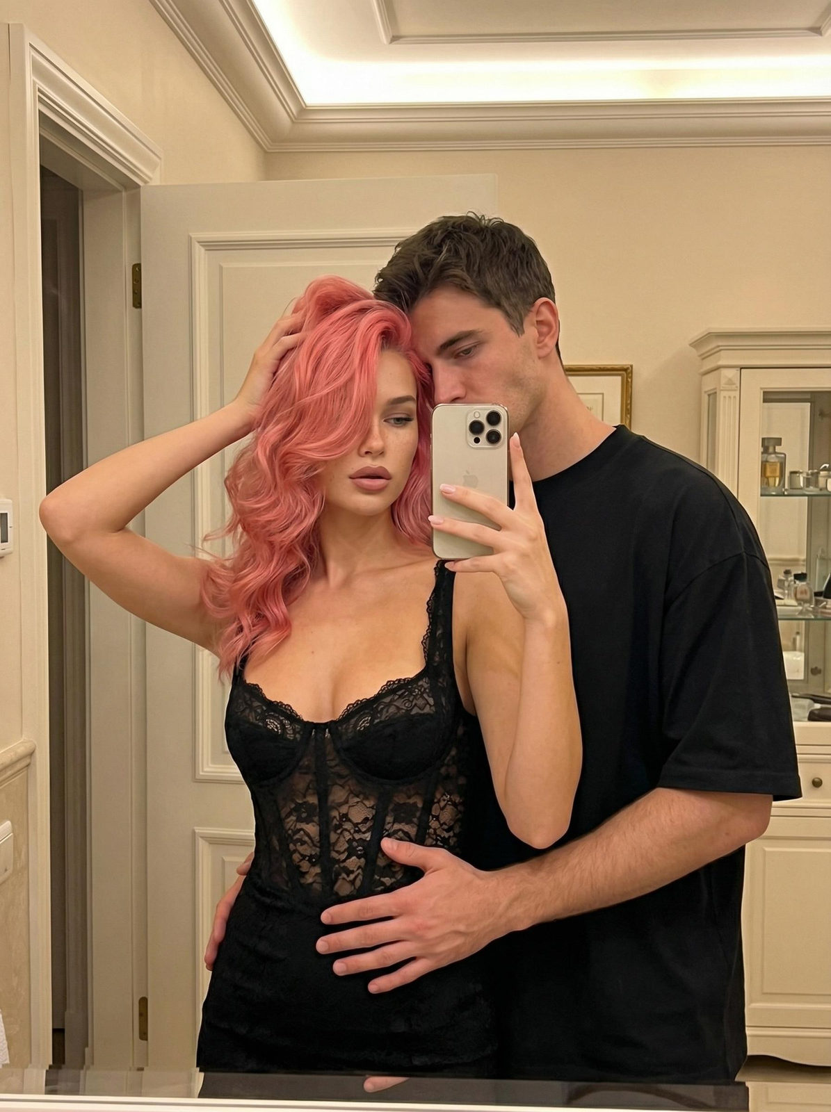 Intimate Mirror Selfie Moment