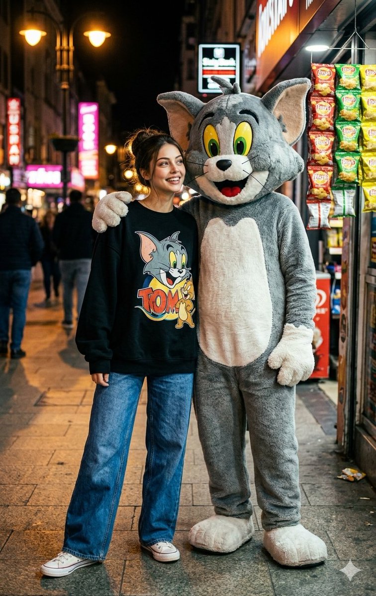 Street Style with Cartoon Cat