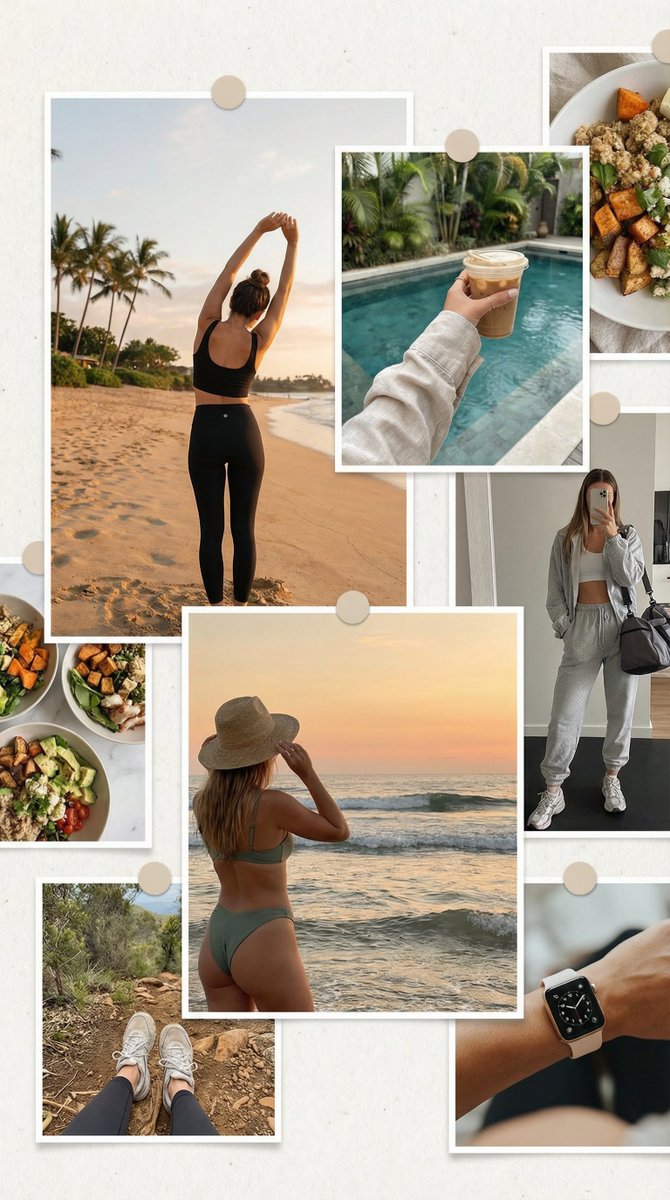 Fitness Beach Lifestyle Collage Aesthetic