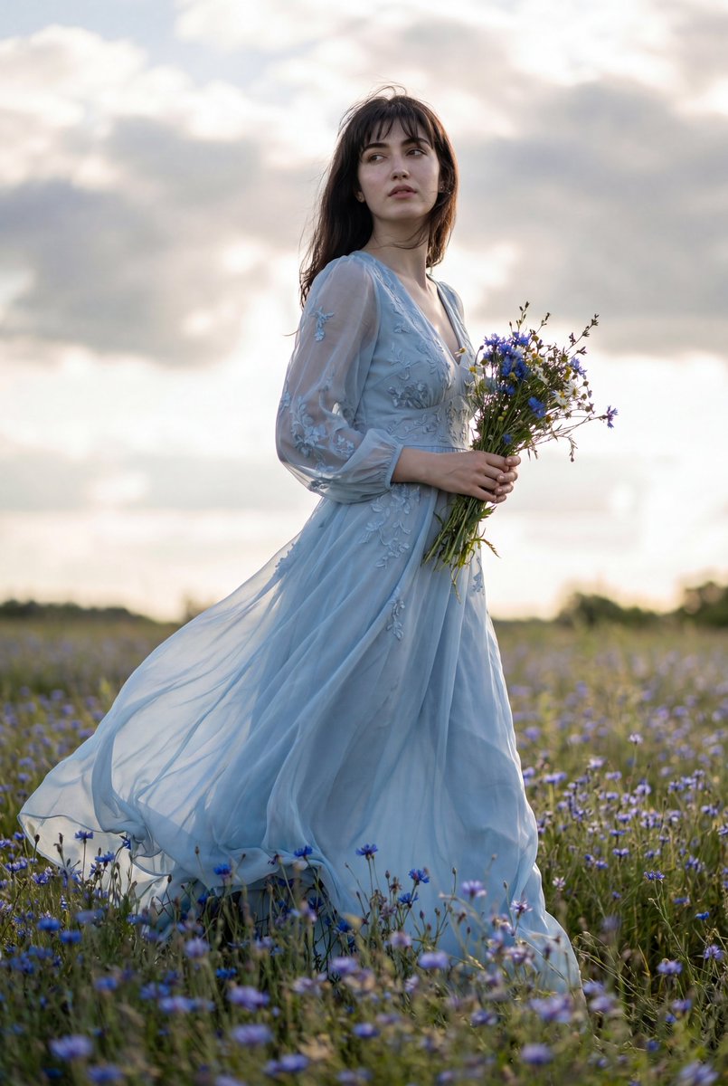Blue Wildflower Fashion Editorial
