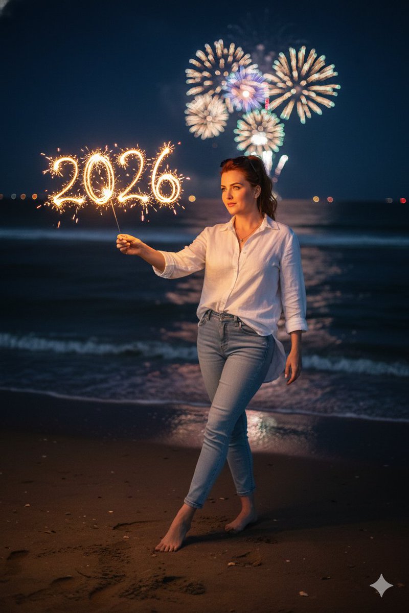 Cinematic New Year Beach Celebration