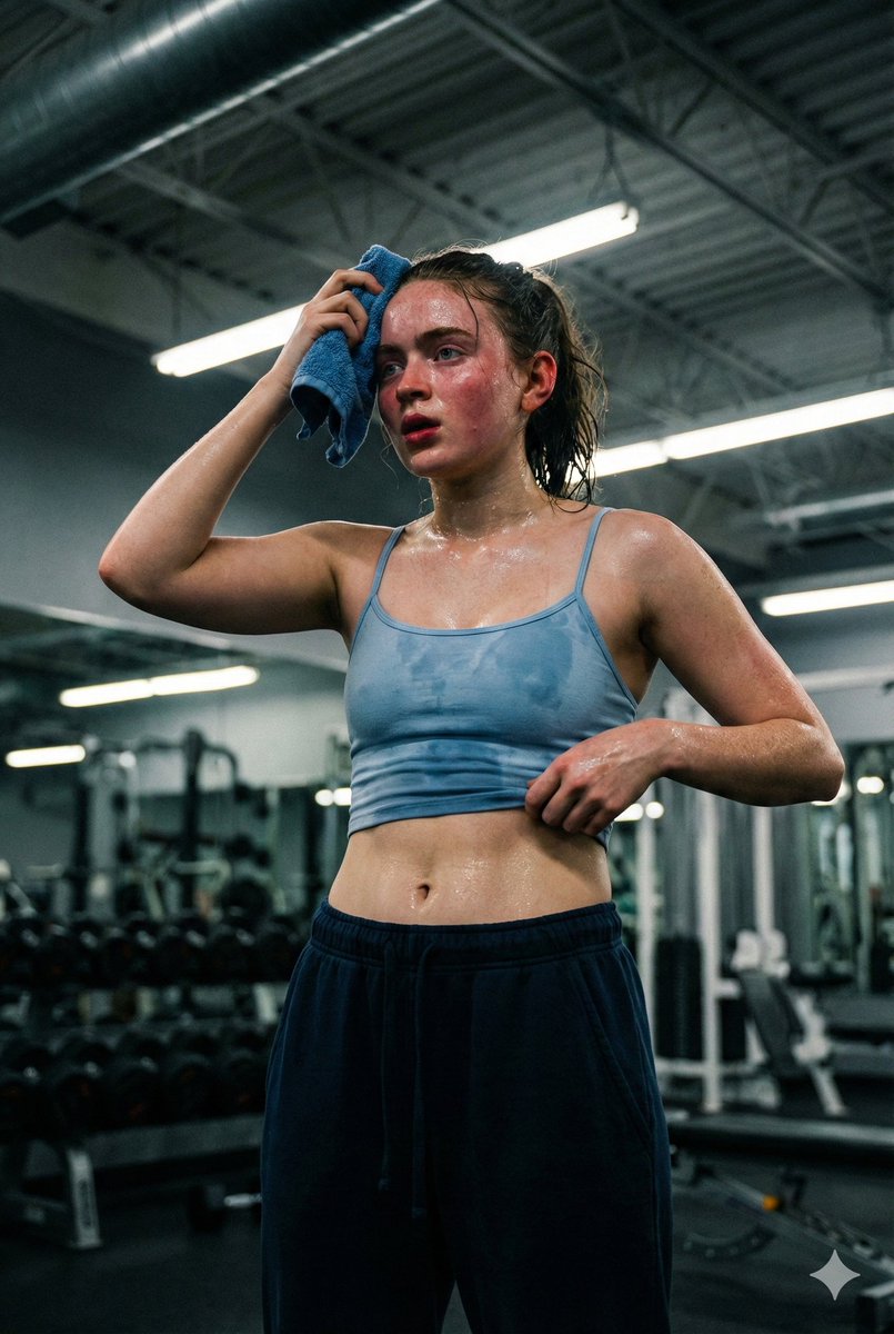 Sweaty Gym Girl Portrait