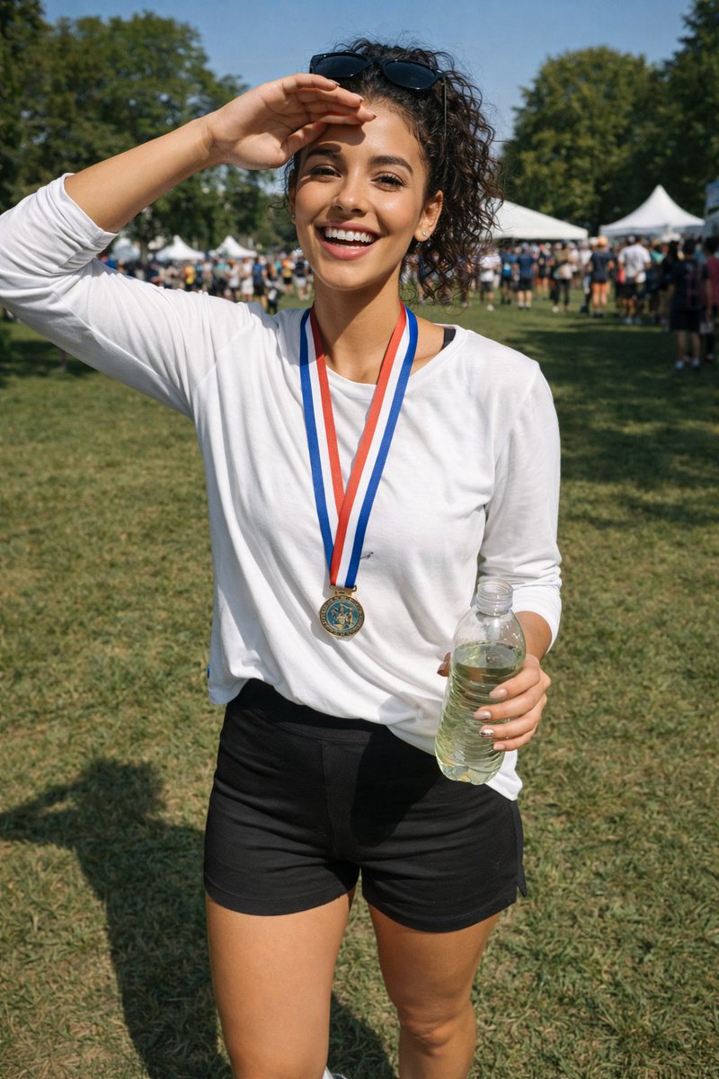Sunny Smile at the Finish Line