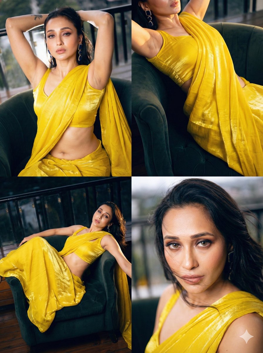 Yellow Sari Glamour Collage
