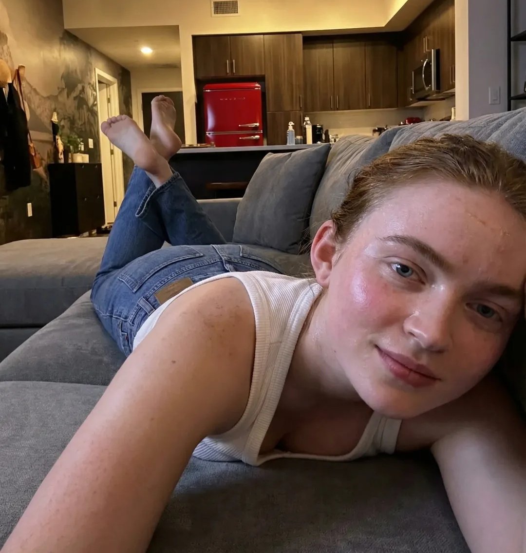 Relaxed Red Hair Woman at Home