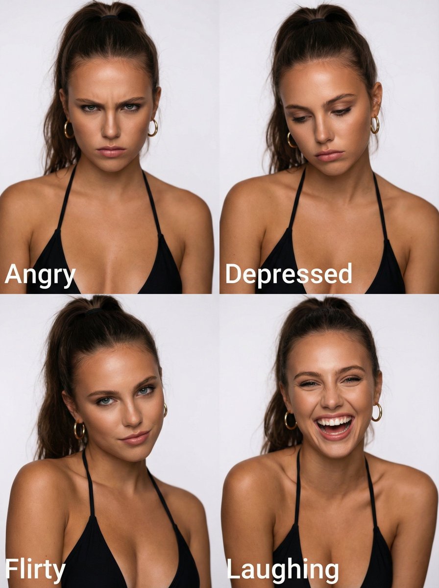 Four Mood Portrait Collage