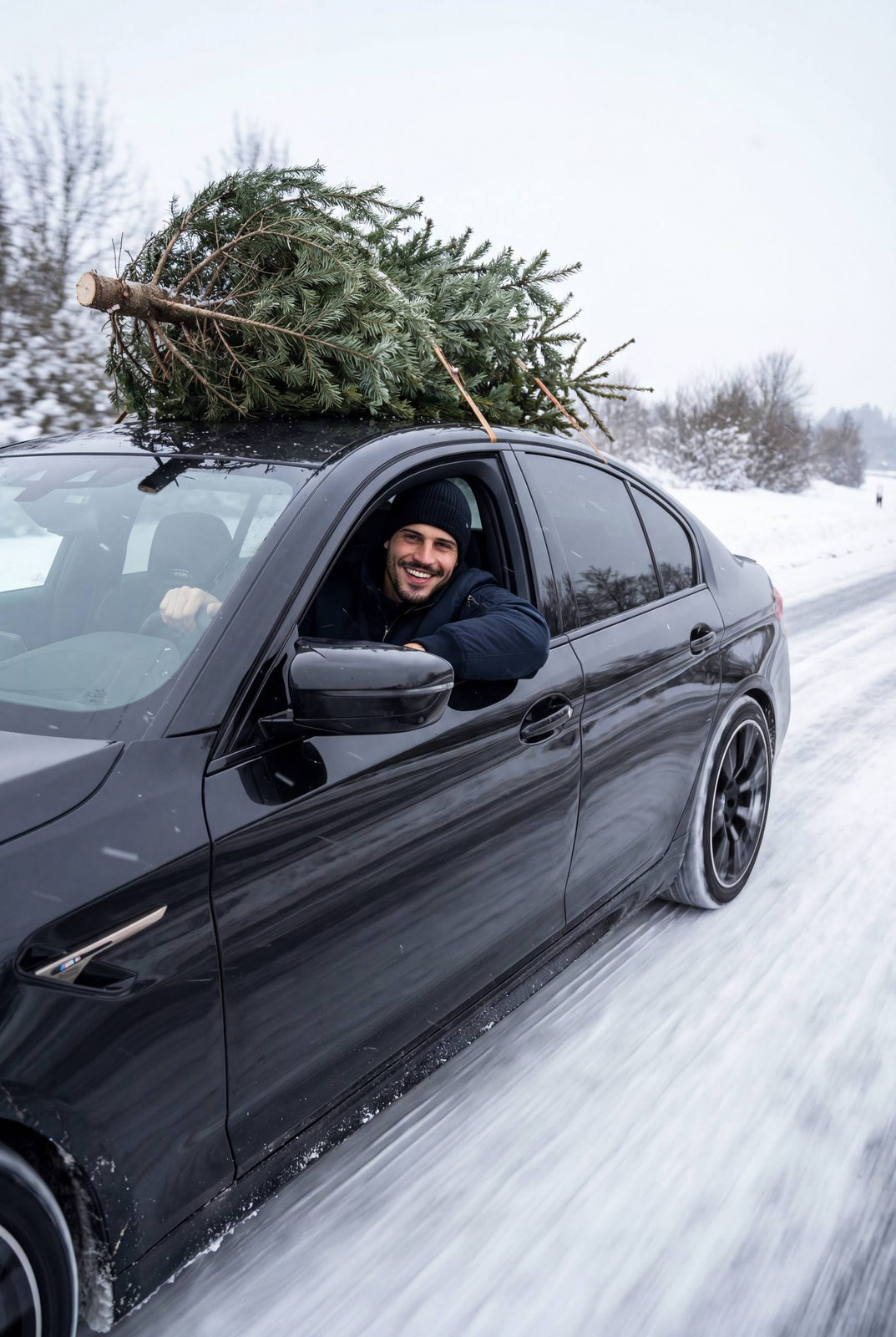 BMW M5 Winter Christmas Tree Run