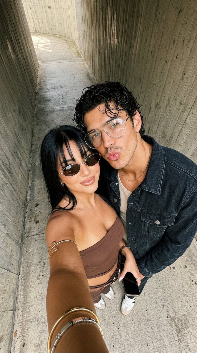 Stylish Couple Top-Down Selfie