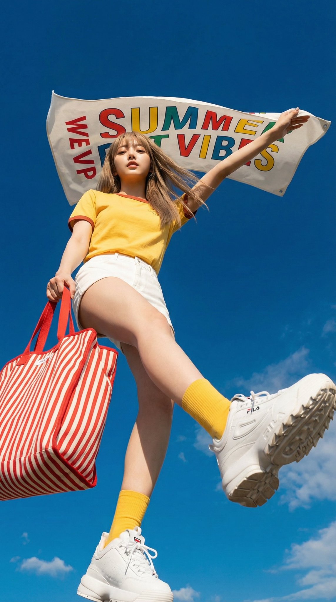 Dynamic Summer Fashion Leap